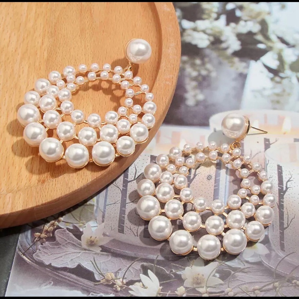 Zara drop pearl earrings